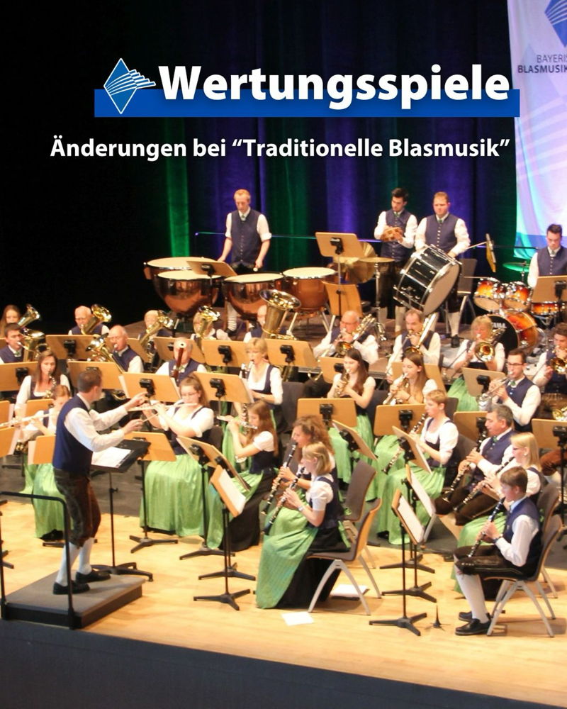 🎺 Neuerungen bei den Wertungsspielen für Traditionelle Blasmusik 🎺
 Ab 1. September 2026 gelten im BBMV bei Wertungsspielen neue Regelungen für den Bereich „Traditionelle Blasmusik“. 
 Das ändert sich: 🔹 Umstellung von einem Wertungsspiel mit ausschl
