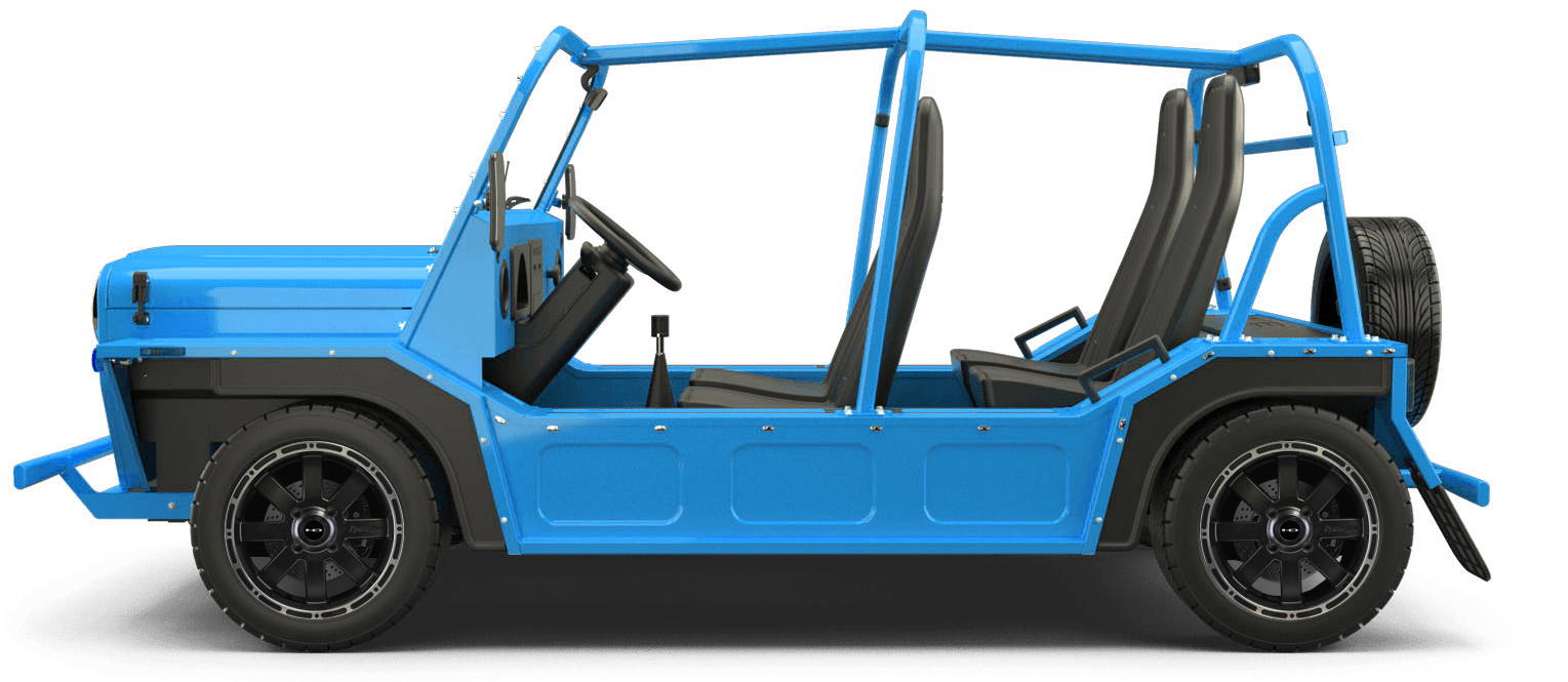 MOKE Electric Vehicles + HD Golf Wheels 8-Point Custom Wheel & Tire Packages for St. Bart's Blue 14 inch with Tire