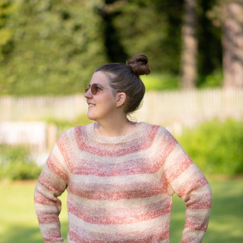 Padrão de tricô de suéter Adriana Raglan