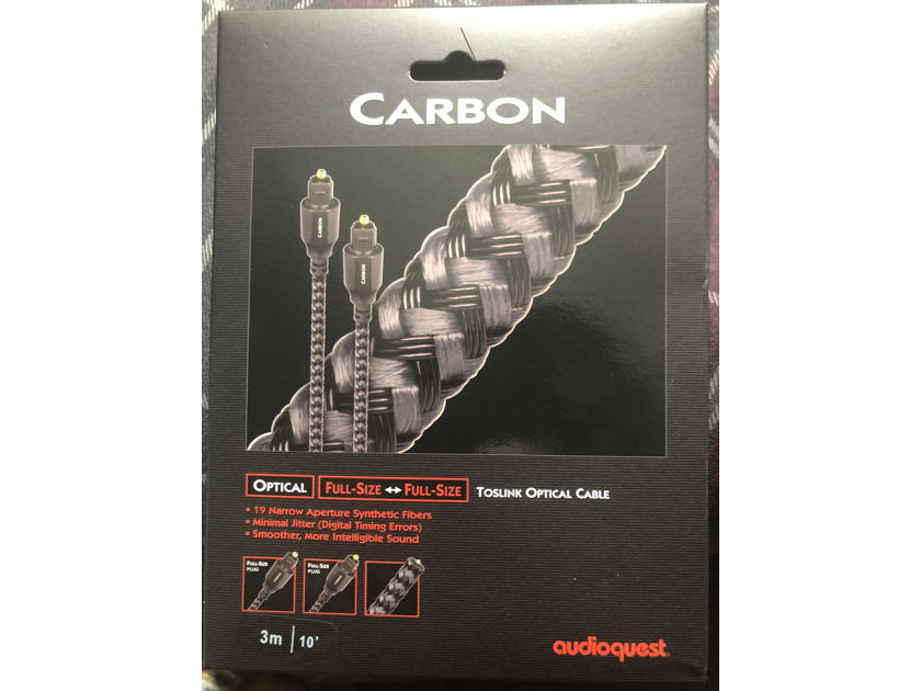Audioquest Carbon toslink (optical ) 3 meters full to full head