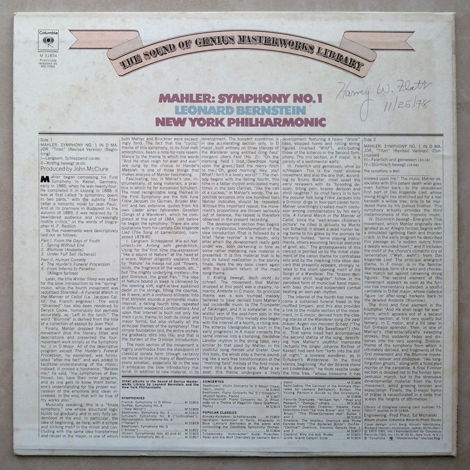 Columbia/Bernstein/Mahler - Symphony No.1 / VG++