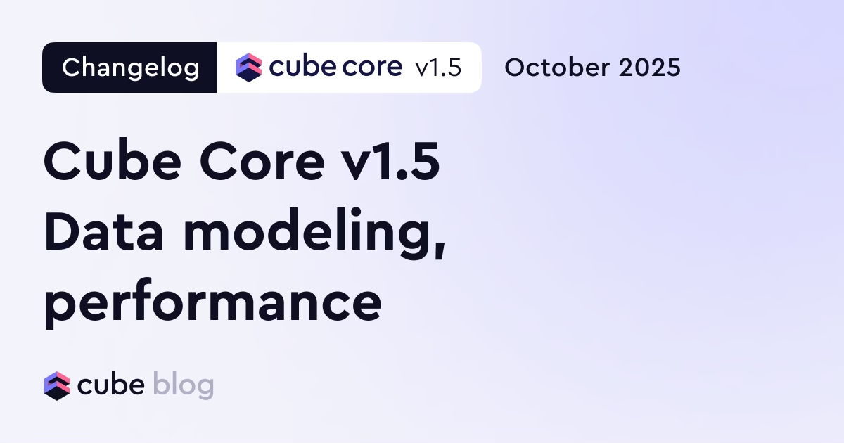 Cube Core v1.5 — Performance, calendar cubes, SQL API over HTTP - Cube Blog