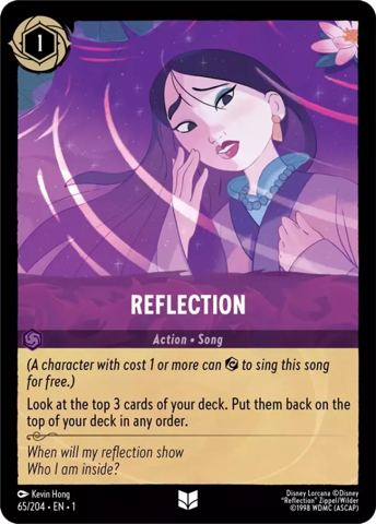 Reflection card from Disney's Lorcana: The First Chapter.