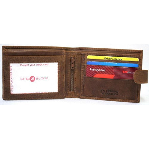 RFID lined Cow Hide Hunter Leather Wallet Style 12006 - Image 3