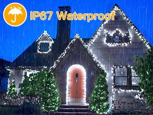 Ollny's 600 leds green wire cool white Christmas lights are safe to touch