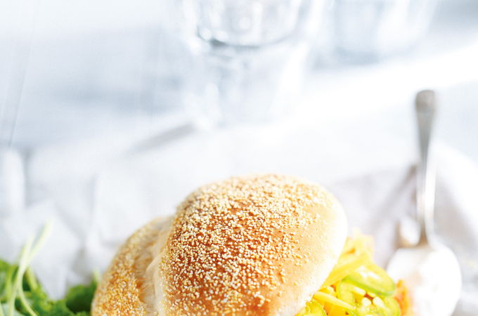 Burger de chili aux haricots blancs et au poulet