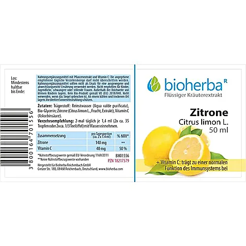 Zitrone, Citrus limon L., Tropfen, Tinktur 50 ml