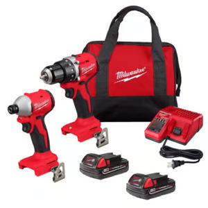 Milwaukee M18 Compact Cordless Brushless 2 Tool Combo Kit