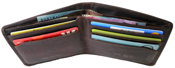 RFID Genuine Leather Wallet Oil Pull Up Leather Style 12063