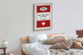 All you need is love book poster print. A red art print for a romantic bedroom