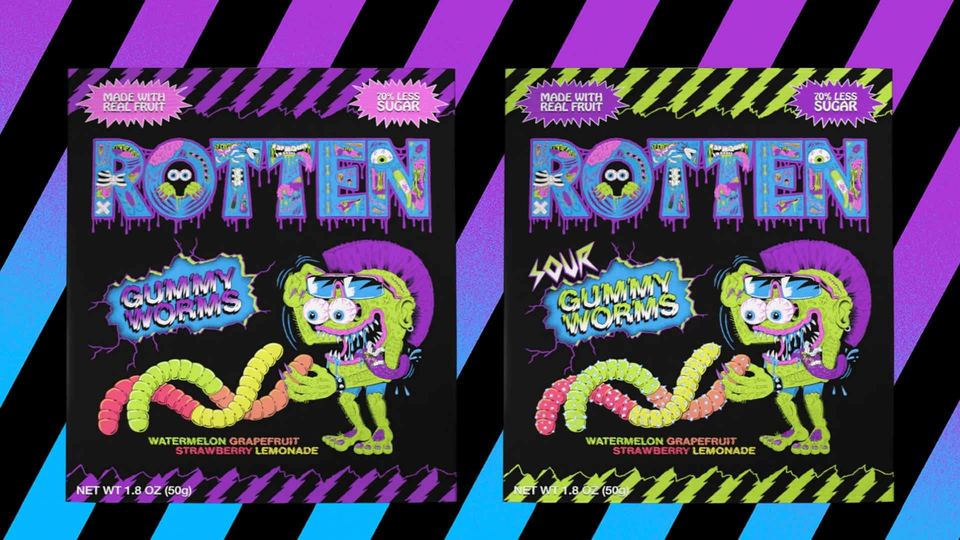 Featured image for Rotten Gummies is a Gory, Nostalgic Kick With Compostable Packaging