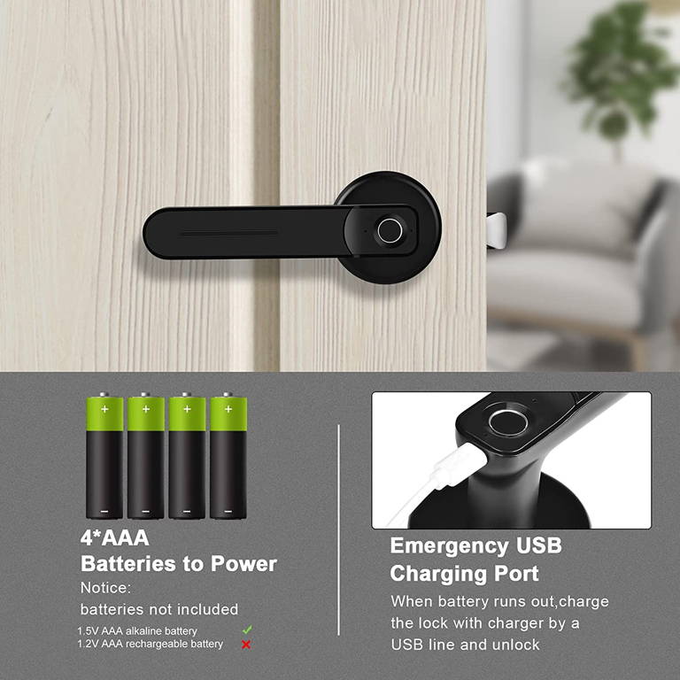 fingerprint door knob, biometric door lock, bluetooth door lock, smart lock with key, biometric lockset