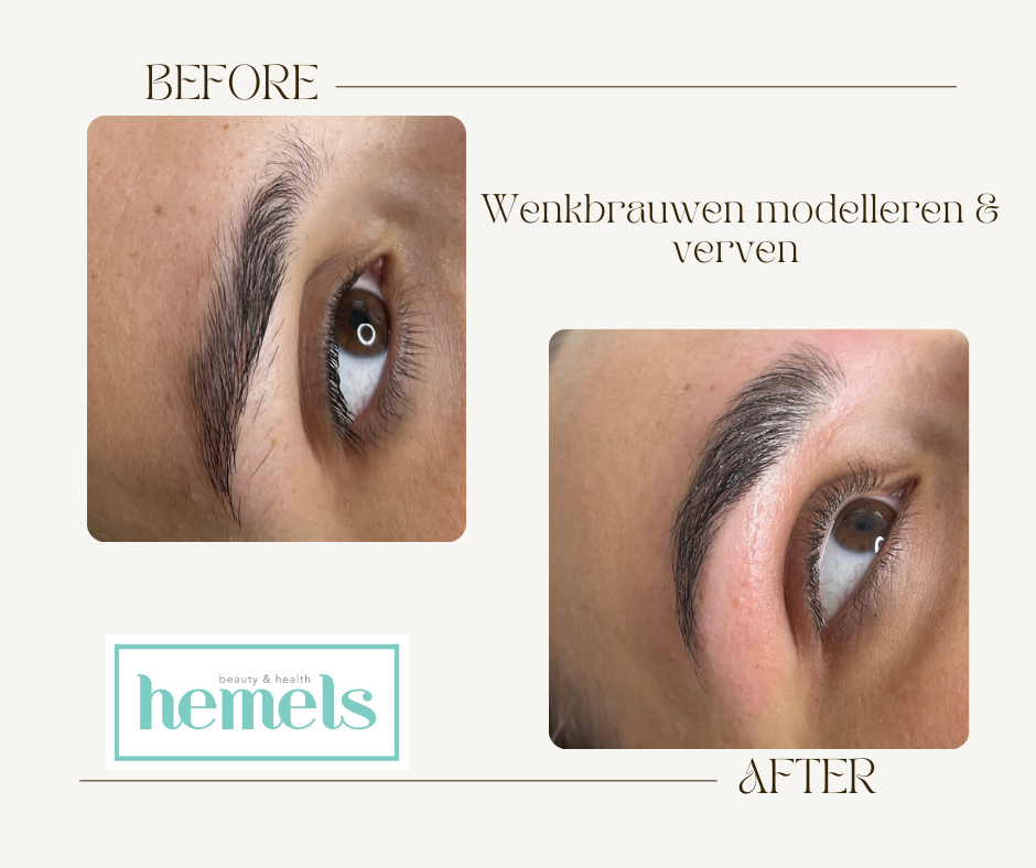 wenkbrauwen modelleren en verven