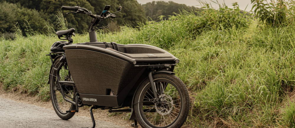 Urban Arrow cargo electric bike and delivery rider