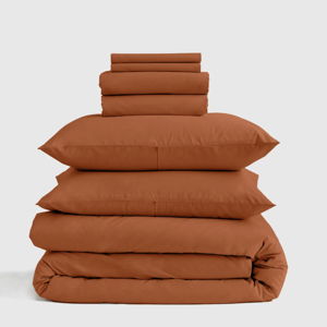 **Terracotta Queen** Organic Brushed Cotton Deluxe Bedding Bundle