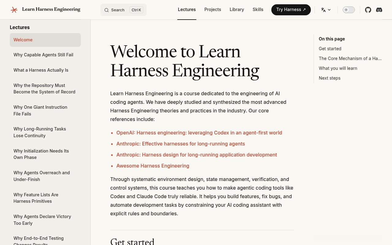 Welcome to Learn Harness Engineering