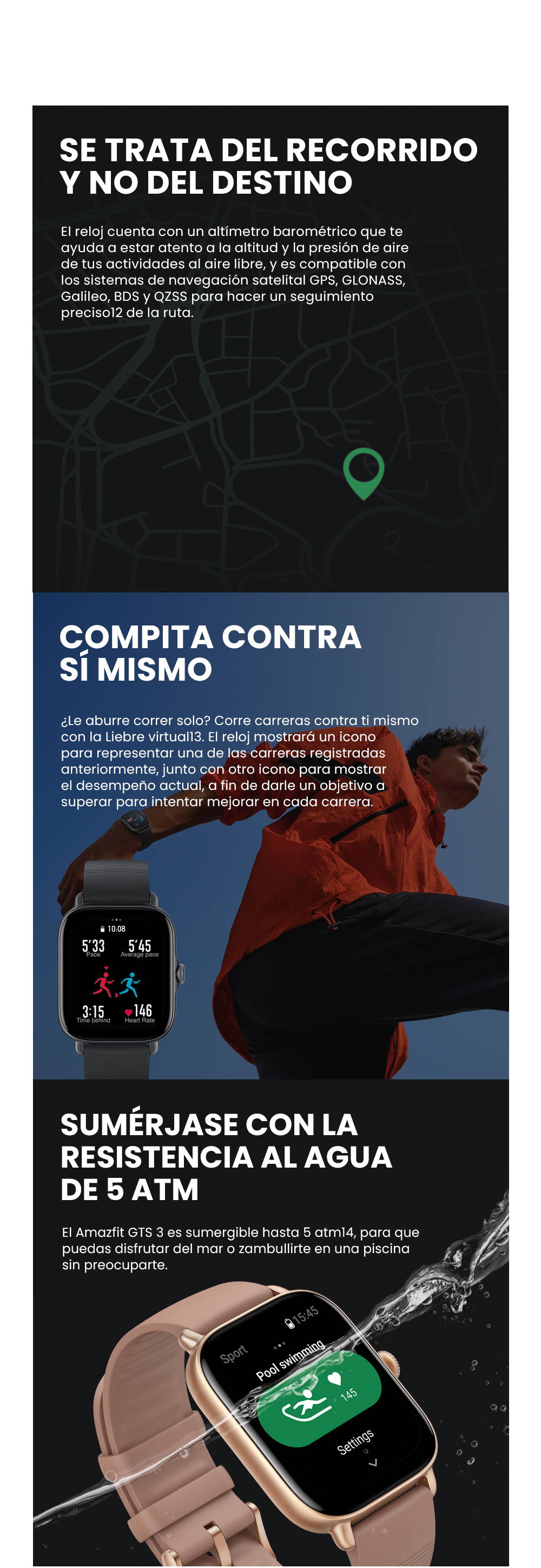 Amazfit GTS 3 - Reloj inteligente para mujer, Alexa integrado, rastreador  de salud y fitness con GPS, 150 modos deportivos, pantalla AMOLED de 1.75