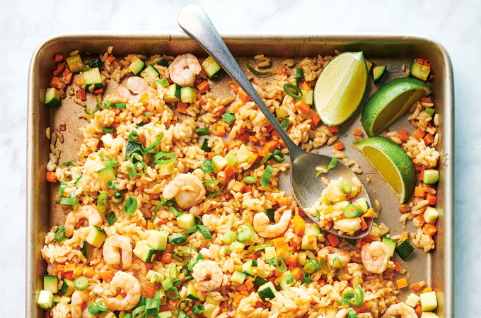 Sheet-Pan Shrimp Fried Rice