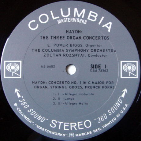 Columbia 2-EYE / POWER BIGGS, - Haydn The Three Organ C...