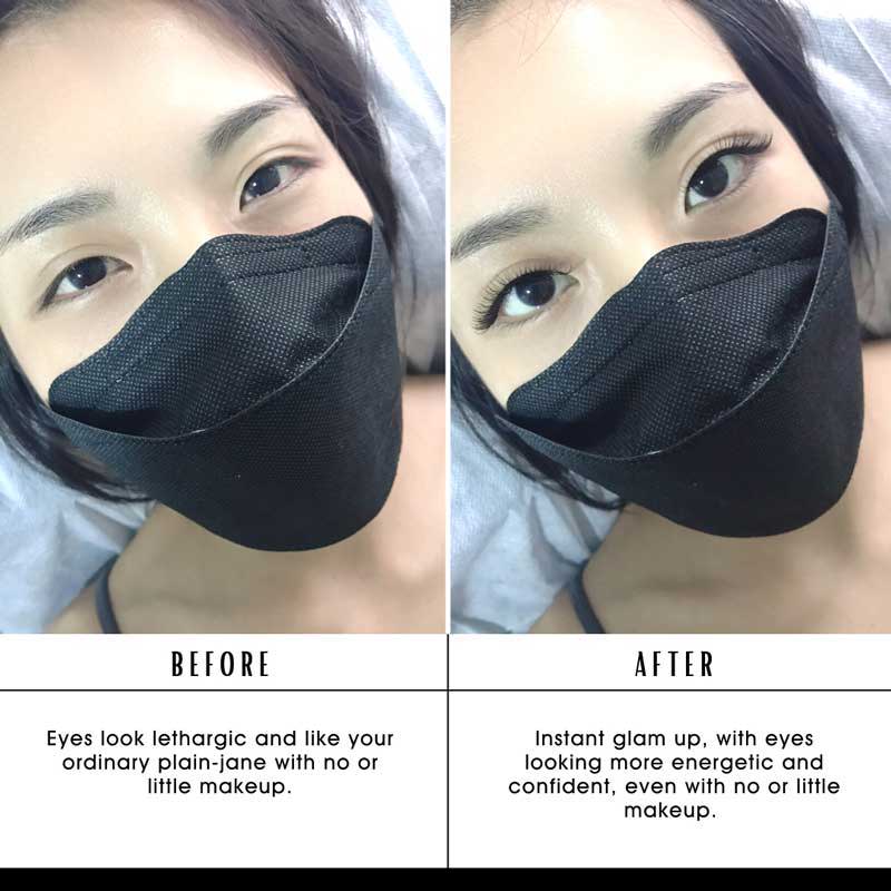before and after lash extensions in singapore
