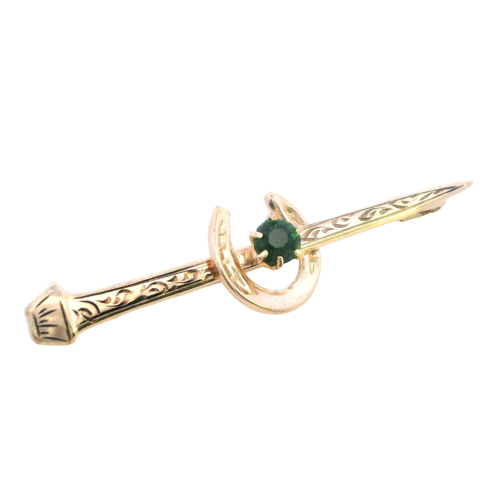 Antique Australian Equestrian Rodd Gold Brooch