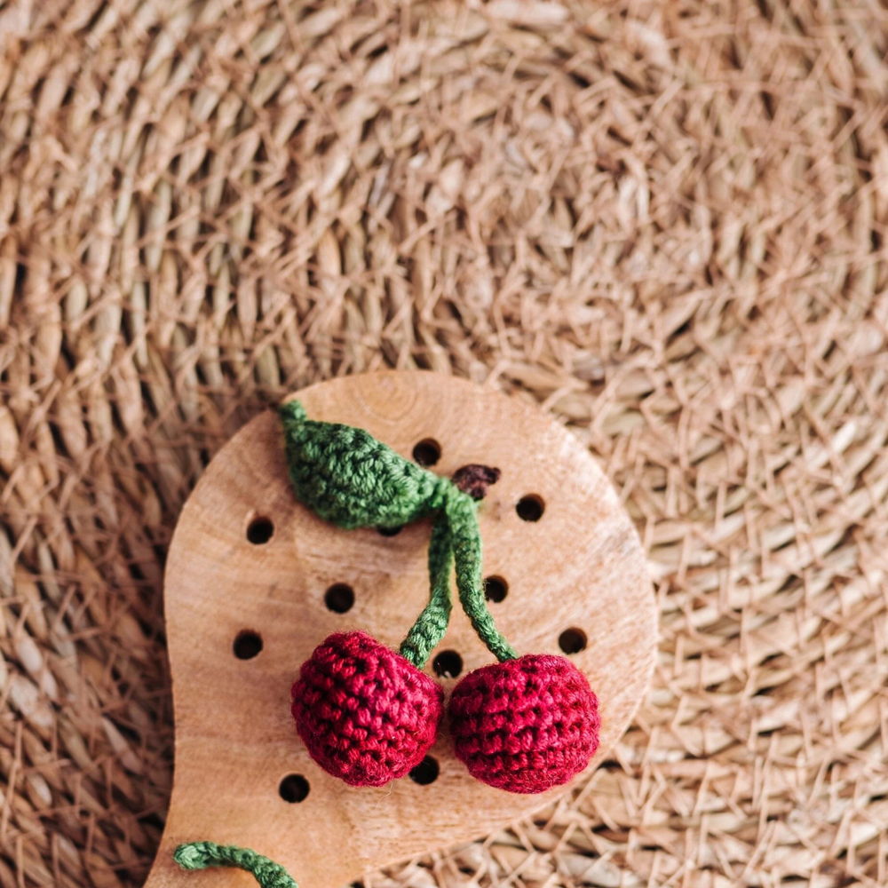 Padrão de crochê CEREJA PDF - Amigurumi Comida Crochê Brincar Comida Fofo Padrão de Crochê Cerejas de Crochê Padrão de Crochê Comida Chaveiro de Crochê