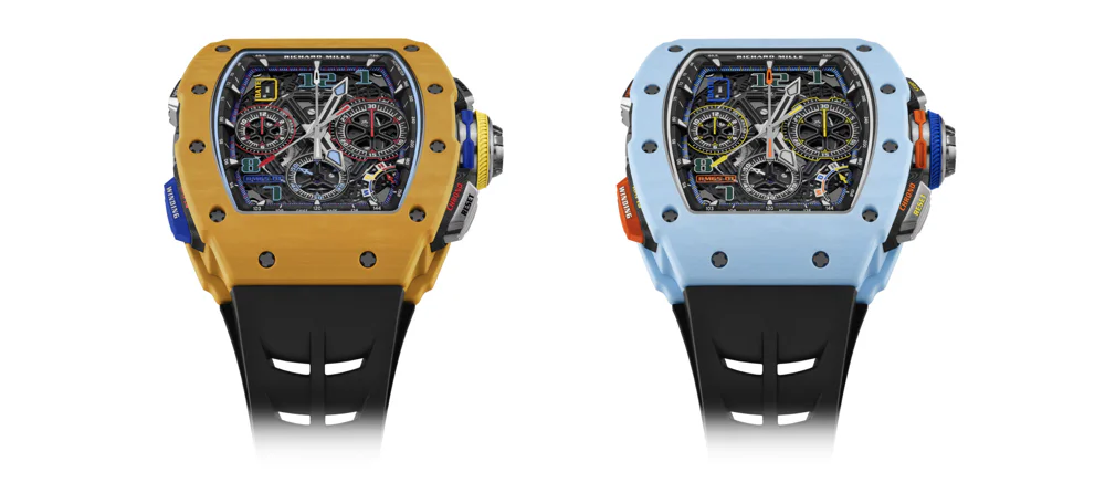 Richard Mille Unveils the RM 65-01 Split-Seconds Chronograph in Pastel Blue and Dark Yellow | Chrono 10:10