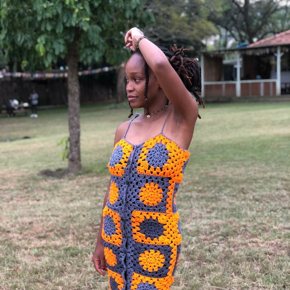 Honeywell Granny Square Crochet Dress