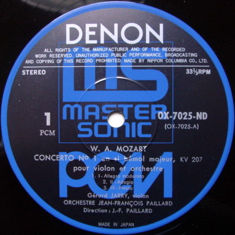 ★Audiophile★ Denon PCM / JERRY-PAILLARD, - Mozart Violi...