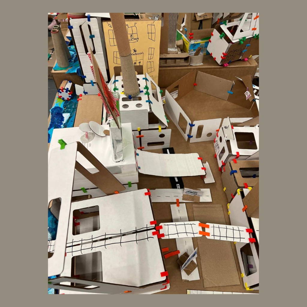 cardboard model of city a