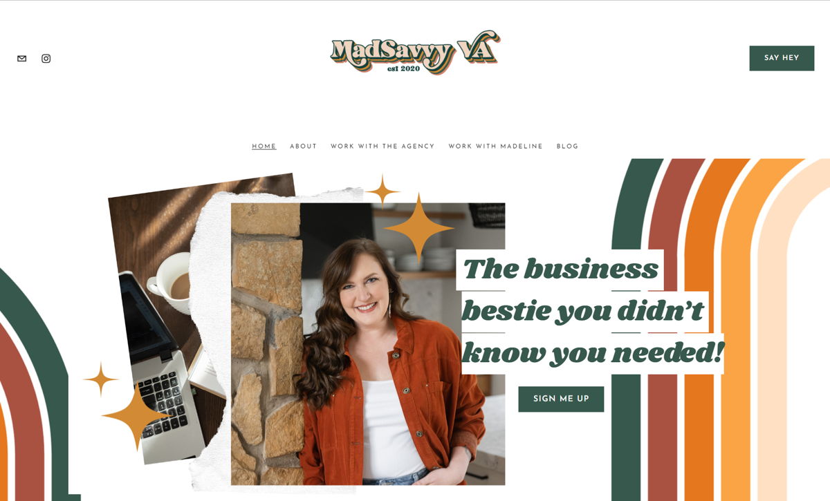 Screenshot of MadSavvy VA, from the virtual assistant websites collection.