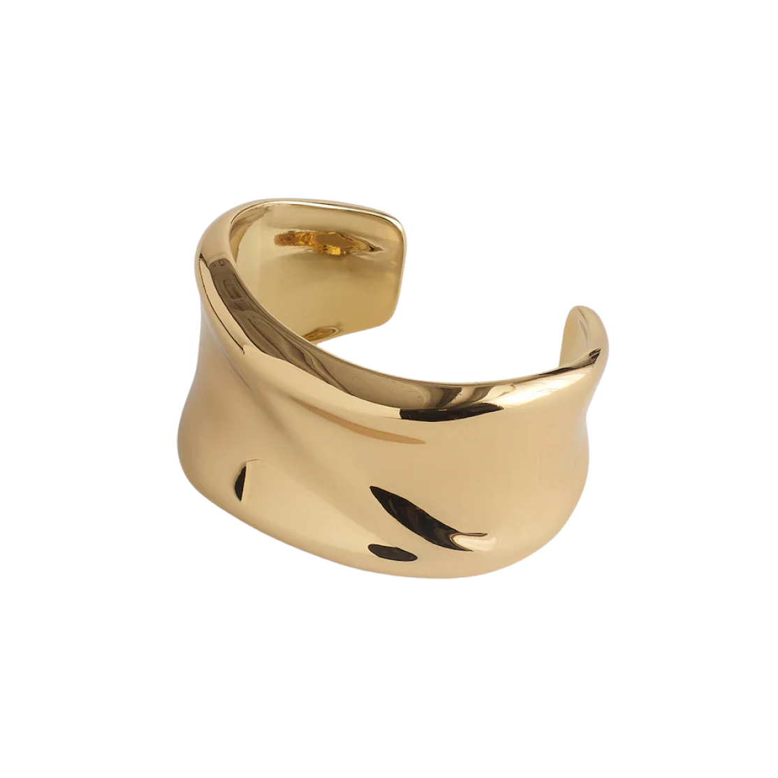 A gold chunky bracelet.