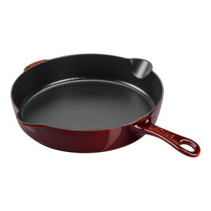 Staub Cast Iron - Fry Pans/ Skillets 11-inch, Traditional Deep Skillet, Grenadine
