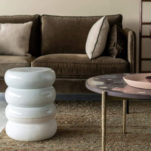 White Glazed Accent Stools | Pols Potten Chubby