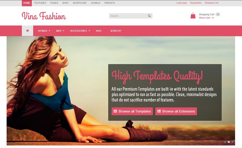Vina Fashion II - отличный шаблон для CMS Joomla