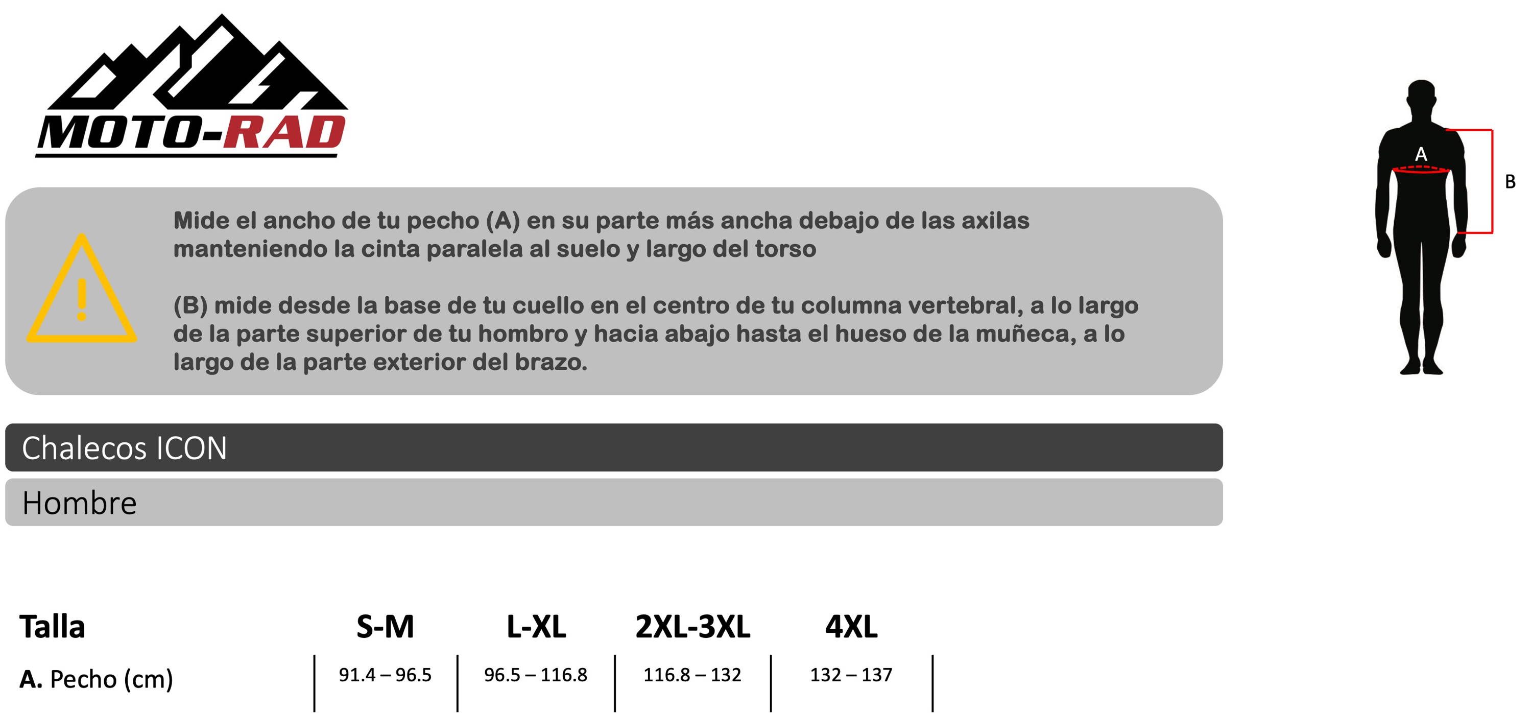 Guia de tallas Chamarras ICON