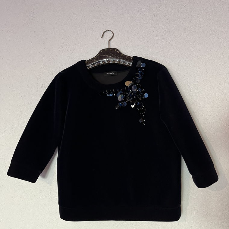 Pullover with beaded detail