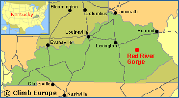 Map of Red River Gorge in Kentucky