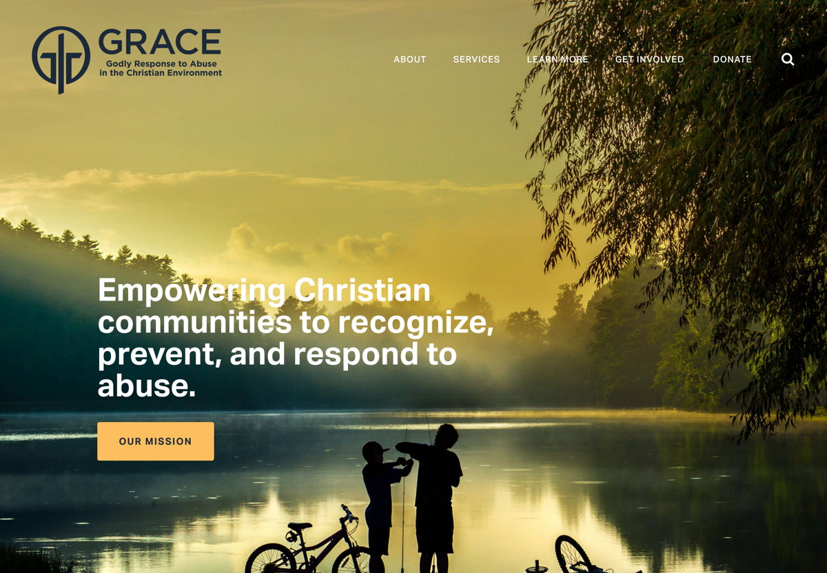 Screenshot of Grace, from the squarespace church websites collection.