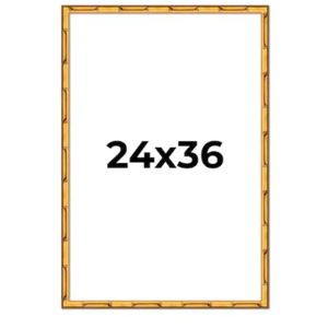 24x36 Frame Gold Bamboo Solid Wood Picture Frame | 1 Inch Molding