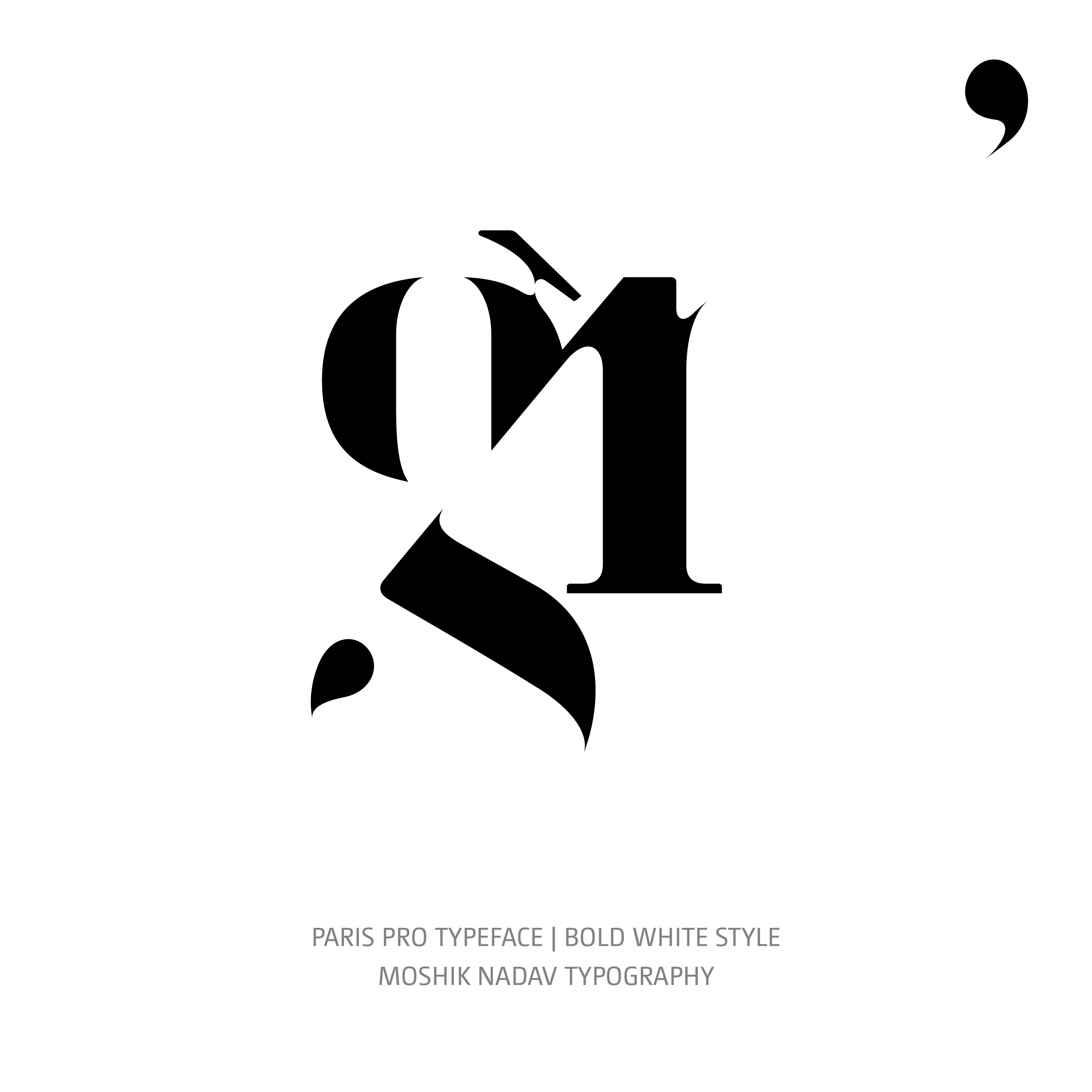 Paris Pro Typeface Bold White gr ligature