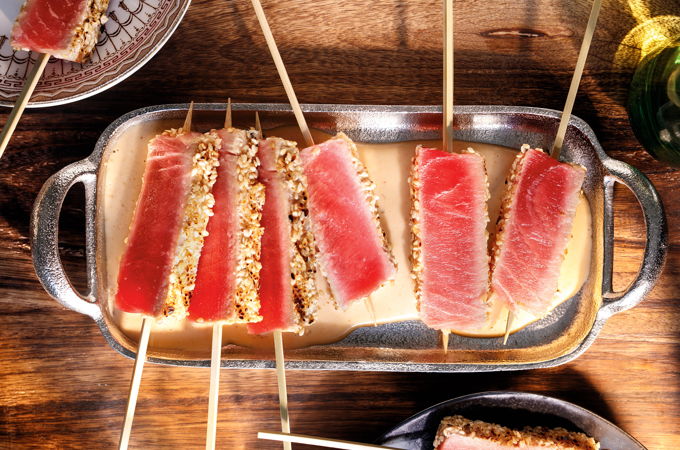 Tuna Tataki Skewers