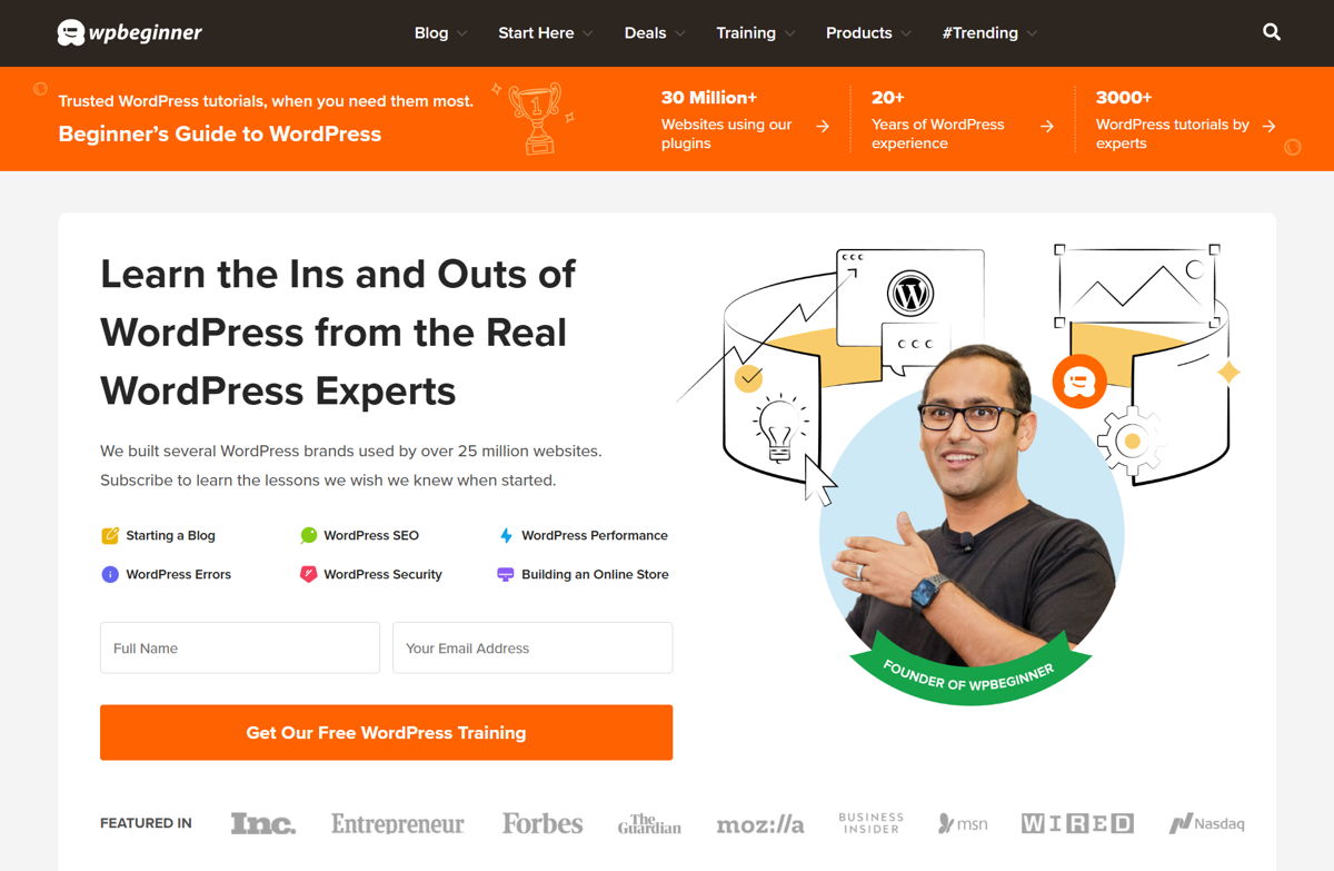 Screenshot of WPBeginner , from the wordpress websites collection.