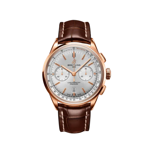 Premier B01 Chronograph 42 Red Gold / Silver / Alligator