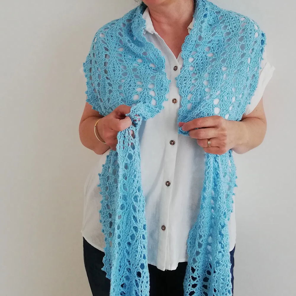 "Wild Blue Yonder" crochet scarf