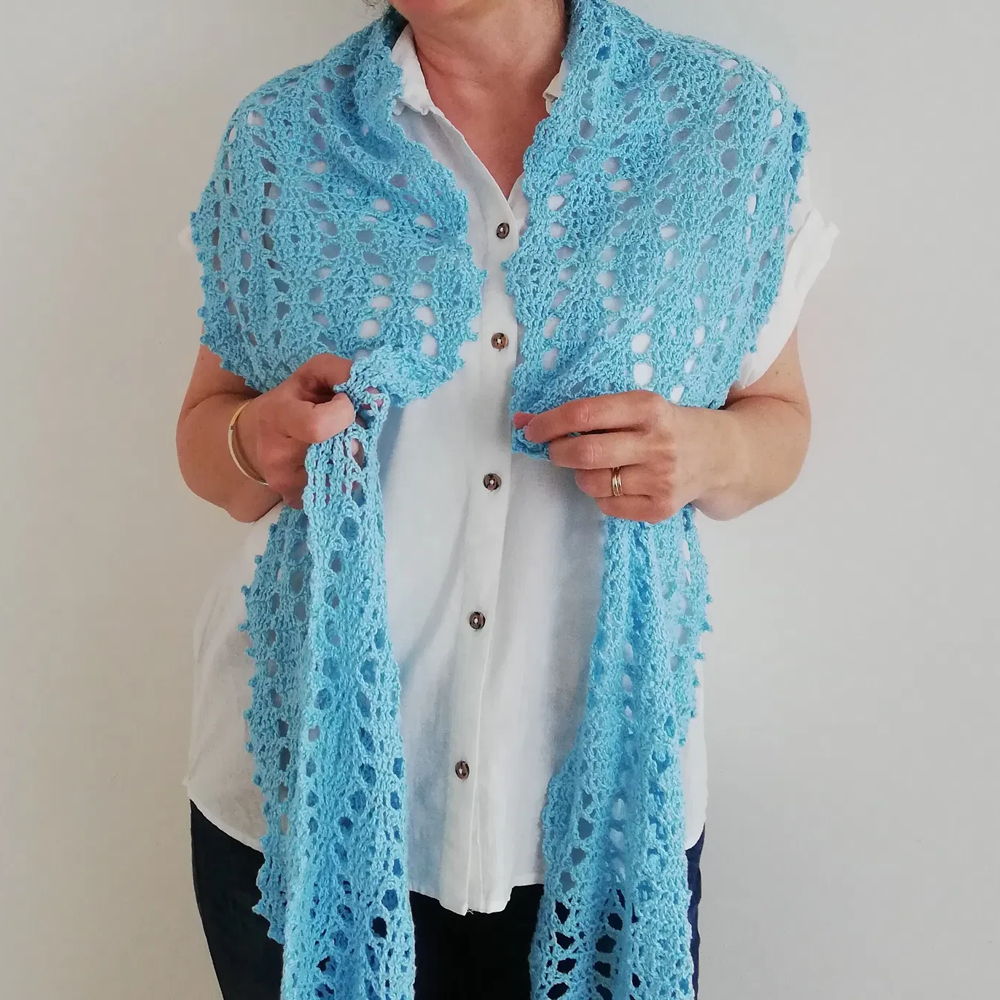 "Wild Blue Yonder" crochet scarf