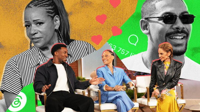A collage featuring Aaron Pierre, Nikole Hannah-Jones, Chibuikem Uche, Cree Summer, and Jasmine Guy.