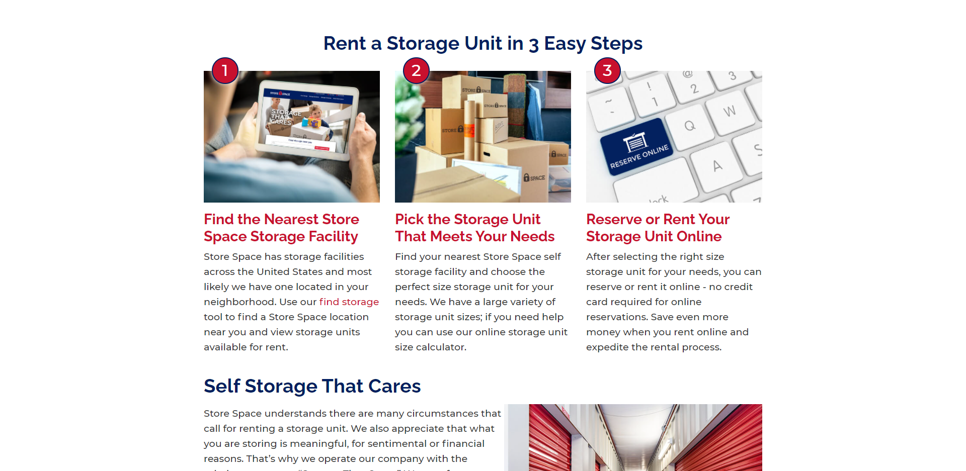 Store Space Self Storage product / service