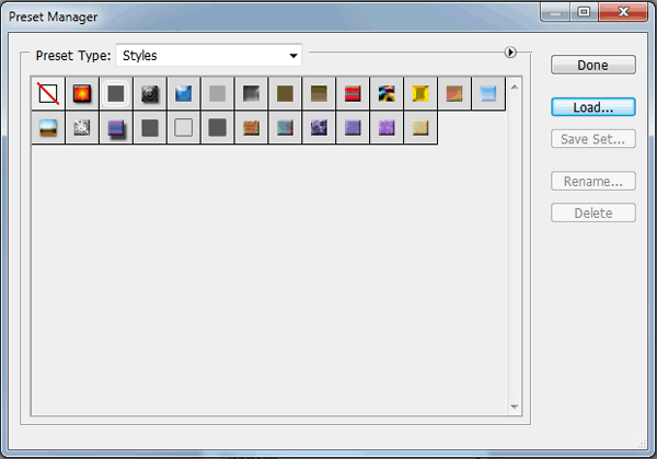 Как установить стили (styles) в Фотошоп