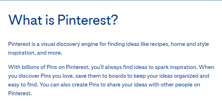 Pinterest product / service